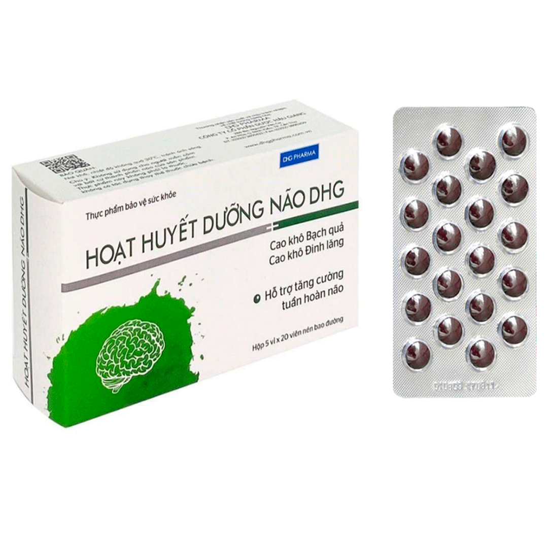 Hoạt huyết dưỡng não DHG tăng cường tuần hoàn não hộp 100 viên
